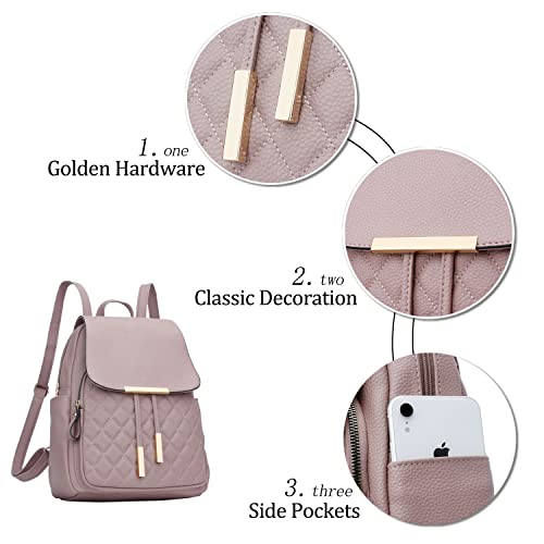 KKXIU Quilted Trendy Leather Backpack Purse for Women Teen Girls Ladies Shoulder Travel Daypacks Bags - Image 4