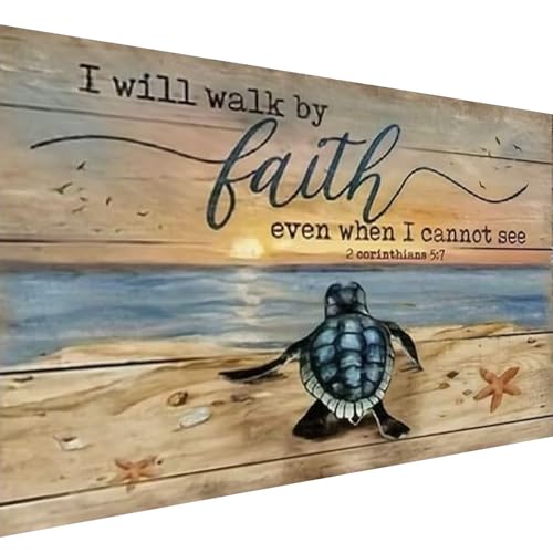 COHAYISY 5D Sea Turtle Diamond Art Kits for Adult Beginners Full Drill Round Sunset Beach Turtle Diamond Art Painting Kits DIY Gem Craft Arts Home Wall Decor Gift 27.5x15.7 Inch