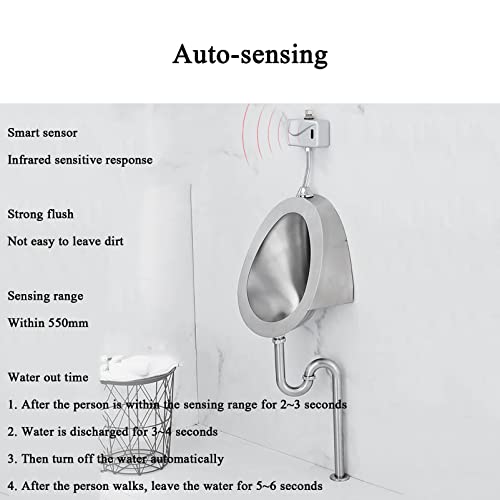 Bagni Moderni WC a parete, scarico a parete, WC in Acciaio INOX 304/WC commerciale per bagno, sanitari maschili, sensore intelligente manuale/pedale/automatico, scarico a miniatura 4