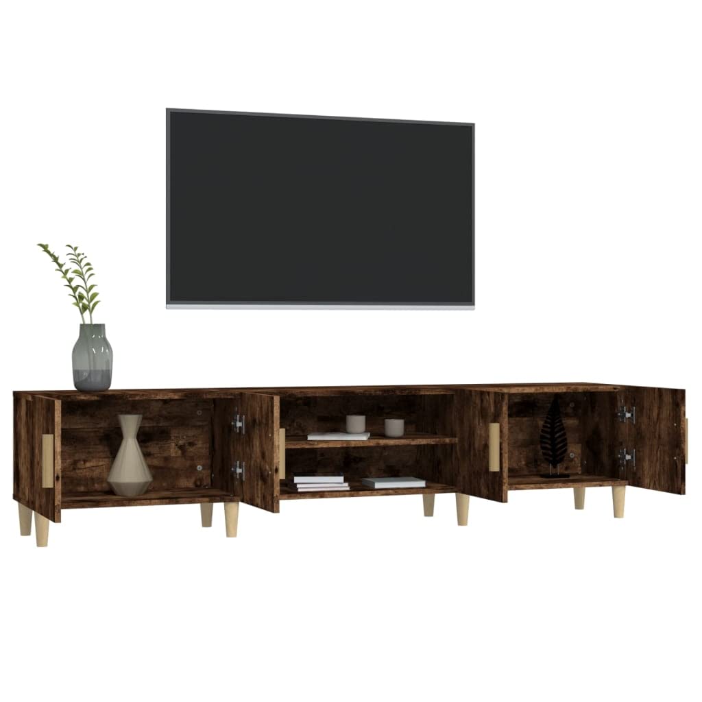 Mobile TV basso in rovere affumicato, 180 x 31,5 x 40 cm