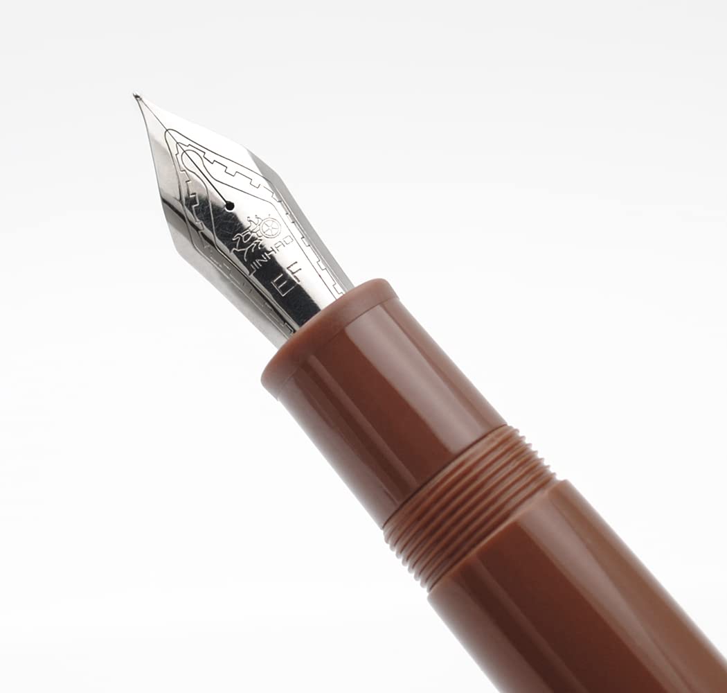 JINHAO X159 Resin Fountain Pen with Ink Converter (Extra Fine Nib, Silvery Clip-Coffee) - Image 2