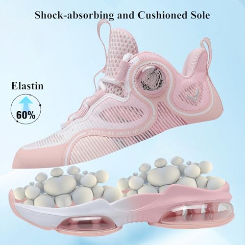 Image of VITUOFLY Kids Basketball Shoes Boys Sneakers Girls Mid-top Sports Shoes | Ankle protection, Non-slip TPR outsole, Cushioned shock-absorbing EVA midsole, Indoor outdoor sports for little & big kids