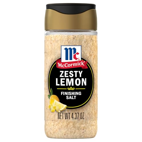 McCormick Finishing Salt, Zesty Lemon, Limited Edition, For Fruit Salad, Fresh Fruit, Dessert, Ice Cream, Lemonade, Grilled Veggies, Lemon Chicken, Seafood, and More, 4.37 oz