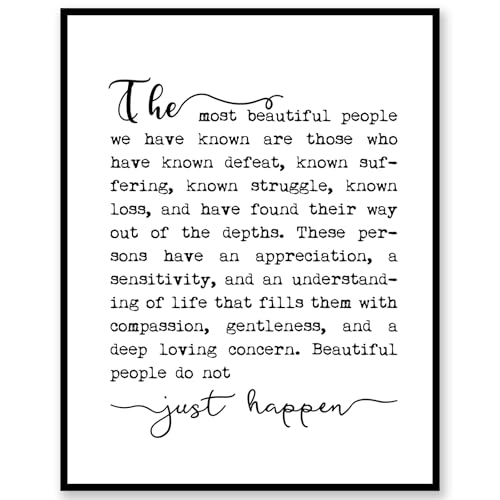 The Most Beautiful People Art Print, Quote Print, Black &