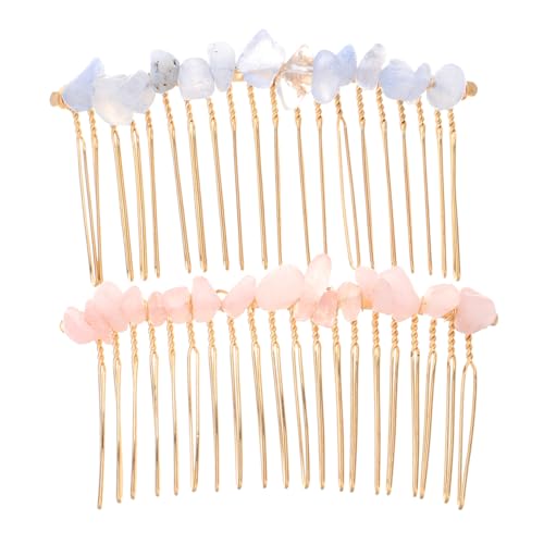 MERRYHAPY 2個 ヘッドバンド ウエディングヘアアクセサリー ブライダルヘアコーム レトロな櫛 ヘアコームウェディング 結婚式のヘアアクセサリー 結婚式用のヘアコーム 結石