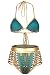 Sundray Womens Vintage Tribal Printed High Waist Custom Fit Beachwear Swimwear M