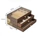FUBESK Schmuckschatulle aus Holz, 3-lagig, Vintage-Organizer mit Acryl-Abdeckung, Walnussholz, Staubsaugerzubehör, Zylinder-Staubsaugerfilter