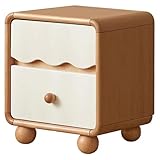 【Table de chevet stable et durable】: Son corps principal est en hêtre épais, robuste et durable. Les tiroirs et les panneaux arrière en paulownia sont résistants à l'usure et aux hautes températures. Ses pieds stables offrent une forte capacité de charge. Ses coins arrondis préviennent les chocs. Procédé de peinture par pulvérisation respectueux de l'environnement