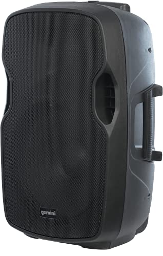 Gemini Sound AS-15TOGO Wireless Pro DJ Battery Powered Portable PA Loudspeaker w/ 2000W Class AB Amplifier, 15" Inch Woofer, Bluetooth, SD, USB, Microphone Input, Guitar Input, Trolley Handle, Mic Set