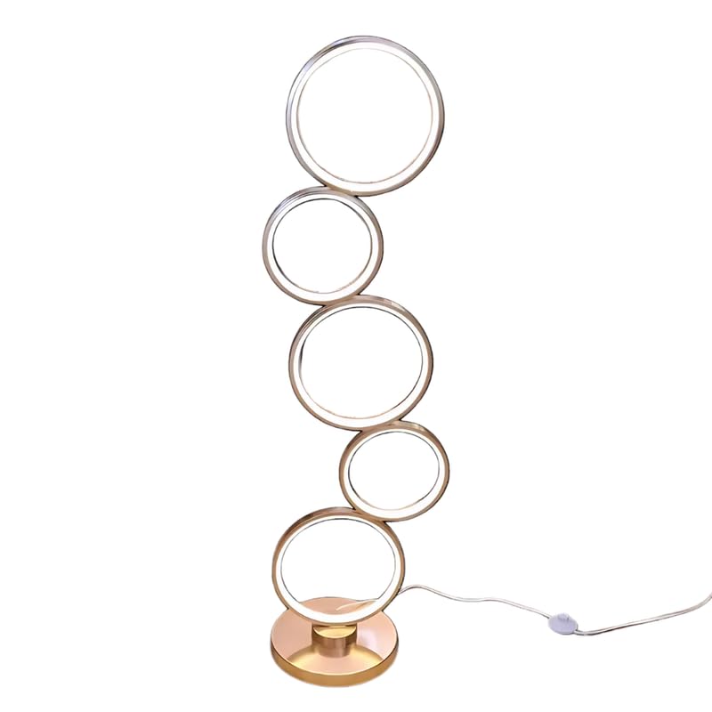 Drumstone (𝐋𝐢𝐦𝐢𝐭𝐞𝐝 𝐓𝐨𝐝𝐚𝐲 Ring Art LED Floor Lamp – Modern Stacked Ring Design, 3 Brightness Levels, 45.5 Inch Slim Standing Lamp for Living Room & Bedroom 𝟭𝟱 𝗬𝗲𝗮𝗿𝘀 𝗪𝗮𝗿𝗿𝗮𝗻𝘁𝘆