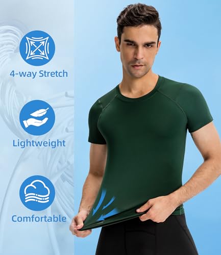 SPVISE Men's Compression Shirt Short Sleeve Cool Dry Workout Athletic T-Shirts Sports Undershirt Performance Compression Tops4