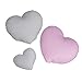 LULANDO Set di 3 cuscini a forma di cuore con cuscino, decorazione eccezionale per la cameretta dei bambini, colore rosa (BF00000476)
