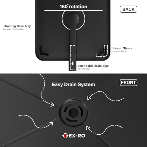 Image of TEX-RO 2 Tier Dish Drying Rack for Kitchen with Drainer Tray | Utensils Drying Rack with Cutlery Holder | Glass Holder & Cutting Board Holder | Anti-Rust Steel Dish Rack Kitchen Organizer (Black)