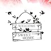 Healifty Welcome Home Removable Wall Decal Sticker Creative Self-Adhesive Wall Decoration for Living Room and Corridor Cartoon Style for Home Accessories #4