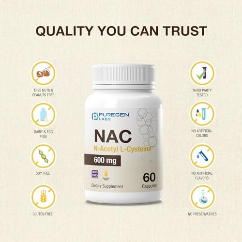 Puregen Labs Antioxidant Support, N-Acetyl-L-Cysteine (NAC) 600mg — 사진 5