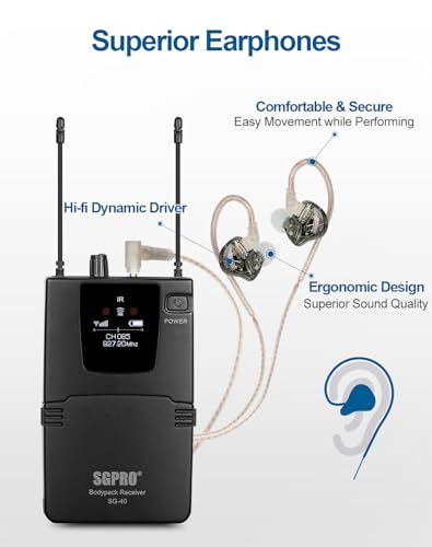 Sgpro SG-40 Wireless In-Ear Monitor System, Iem System Mono With Metal Transmitter thumb #4
