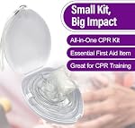 CPR MASK CPR Kit de masque d'entraînement en cas dur blanc avec PVC gants & Esquisses pour les premiers soins d'urgence et l'utilisation des pratiques éducatives,paquet de 1