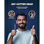 Nose & Ear Hair Trimmer Clipper with LED Display for Men Women, 2025 Model Painless USB Rechargeable Eyebrow & Facial Hair Trimmer,Professional IPX7 Waterproof Dual Edge Blades (Cyan) - Image 3