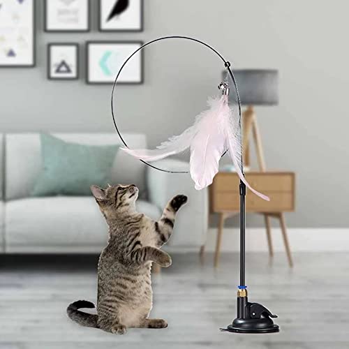 Mrocioa 11Pcs Cat Toys Feather Teaser, Interactive Suction Cup Cat Toy Wand With Replaceable Kitten Toys For Indoor Cats To Play Chase Exercise #TOP6