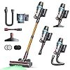 Cordless Vacuum Cleaner, 650W 55KPA 70Mins Vacuum Cleaners for Home, Upgraded Stick Vacuum with 3.3Ft Extendable Hose, LED Touch Screen, Wall Charging Station, Auto Mode for Carpet Pet Hair Hard Floor