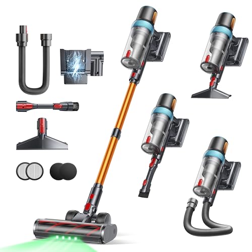 Akku Staubsauger 50KPA/600W/65Min,Selbststehender Staubsauger Kab...