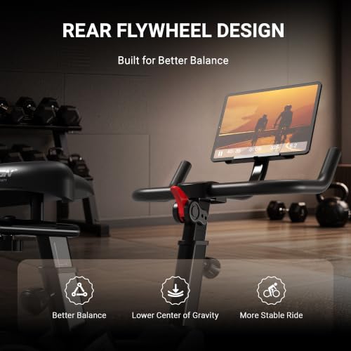 Image of HARISON Exercise Bike for Home, Rear-Flywheel Magnetic Stationary Bike, Quiet Indoor Cycling Bike with 400-LB Capacity, Heavy-Duty Steel Frame, Adjustable Seat & Handlebar, Tablet Holder