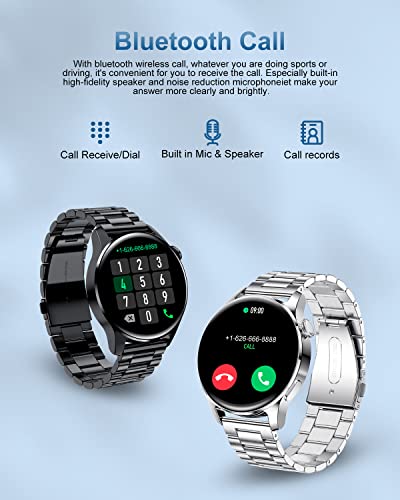Smartwatch Herren mit Telefonfunktion, 1,32 Zoll Fitness Armbanduhr mit Pulsmesser Schlafmonitor,IP67 Wasserdicht Schrittzähler Sportuhr Uhren Herren für Android iOS - Image 3