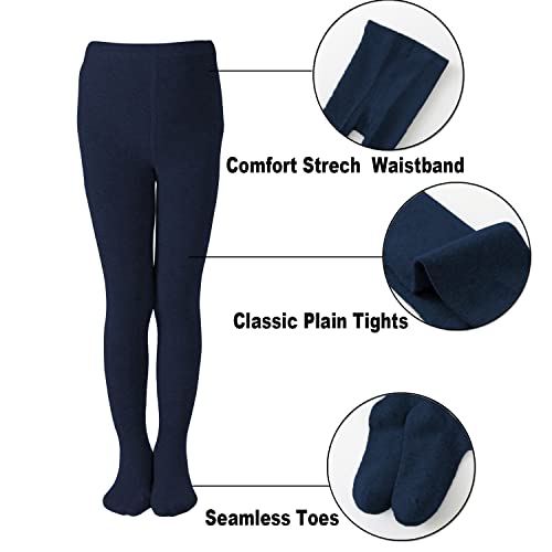 Image of EPEIUS Baby Girl Tights Thick Cable Knit Leggings Seamless Cotton Toddler Girls Stockings School Tights for 2T-12 Years