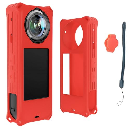 Taoricup Insta360 X5 Ή یP[X یJo[ YJo[ YLbv K[h Lbv ANZT[ Insta360 X5 p VRP[X I[Eh hoEϗ (Red)