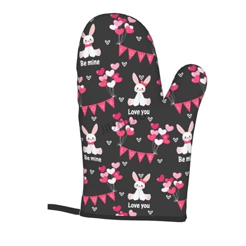 Oven Mitts and Pot Holders Set Love Element Patterns Non-Slip Heat Resistant Oven Mitts and Potholder for Cooking Baking Grilling BBQ - immagine 6