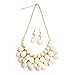 RIAH FASHION Chunky Acrylic Jewel Cluster Floating Bubble Statement Necklace - Teardrop Dangle Layered Bib Collar (Natural Ivory 2)
