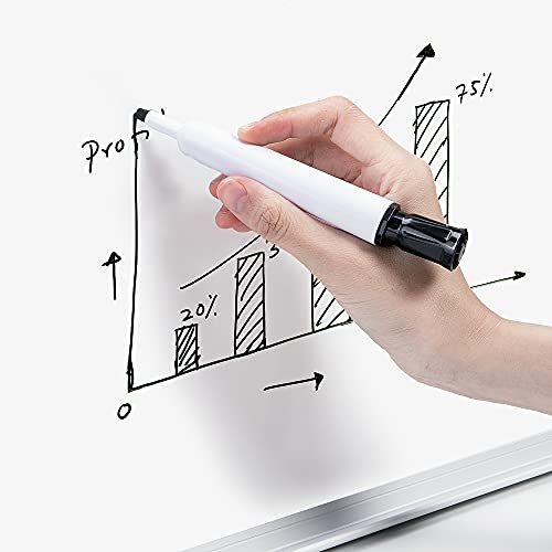 Amazon Basics Large Magnetic Dry Erase Whiteboard with Pen Tray for School, Classroom, Office & Home , 48" x 72", Aluminum frame, Silver/White