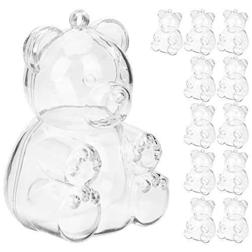 Toyvian Lot de 12 boîtes à bonbons en forme d'ours - Transparentes - Pour fête prénatale, anniversaire