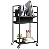 JOXPRING Metal Laptop Charging Station with Wheels, 12 Device Mobile Charging Cart for Laptops, Computers, Tablets and Chromebooks, Storage Rack for Office and Classroom