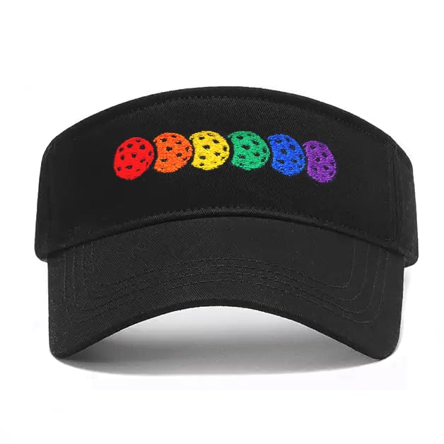 Rainbow Pickleball Embroidered Visor