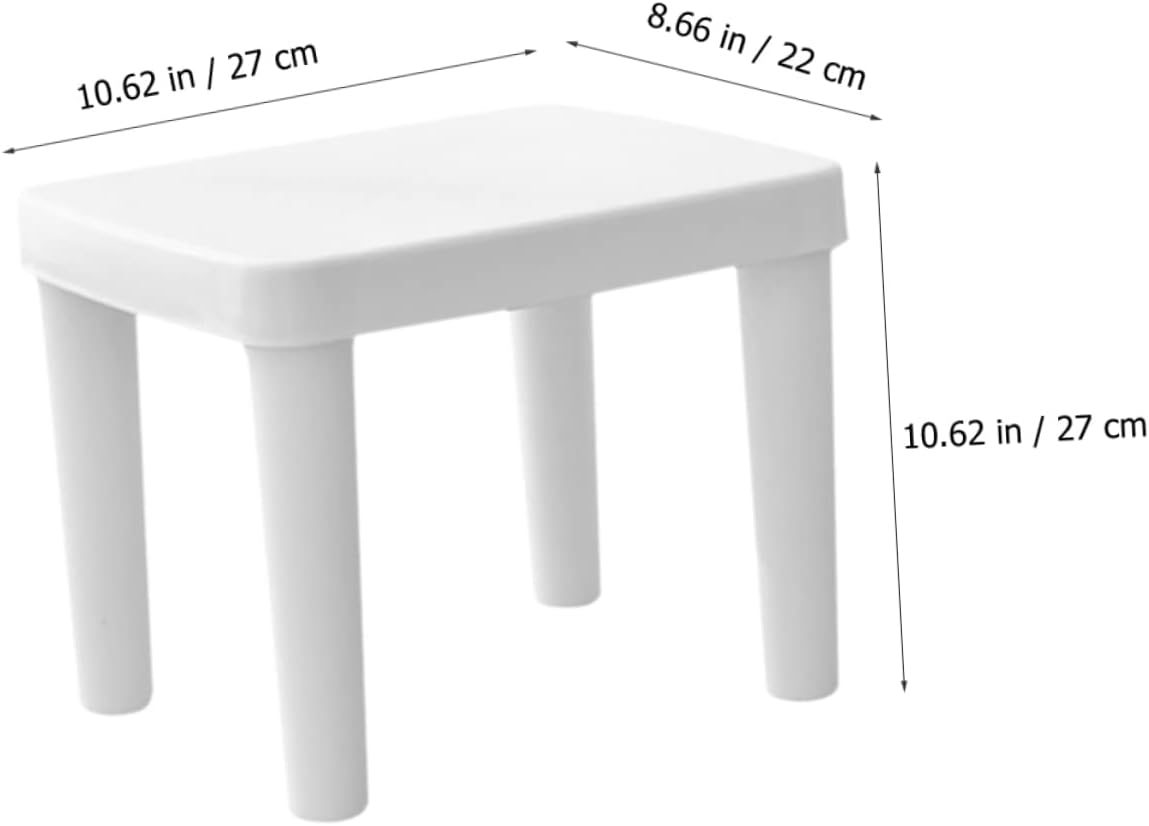 Japanese Style Step Stools Kitchen Step Stool Potty Training Step Stool Garden Step Stool Kid Step Stool Footstool Room Stool Household Plastic Round Stool White Child, 27x27cm