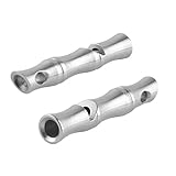 EKLOEN Creative Bamboo Joint Survival Stainless Steel Loud Whistle,Classic EDC Tool Collection,Mini Survival Whistle,Set of 2