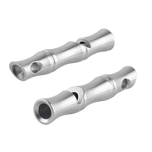 EKLOEN Creative Bamboo Joint Survival Stainless Steel Loud Whistle,Classic EDC Tool Collection,Mini Survival Whistle,Set of 2