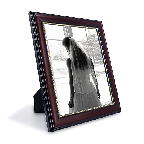 GraduationMall 8x10 Picture Frames, Real Glass, Display Photos for Wall or Tabletop, Mahogany with Gold Beads, 2-Pack - Image 3