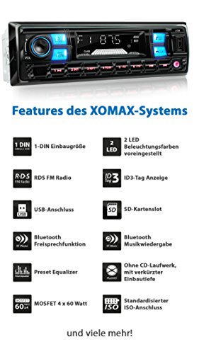 XOMAX XM-RSU255BT Autoradio con bluetooth vivavoce...