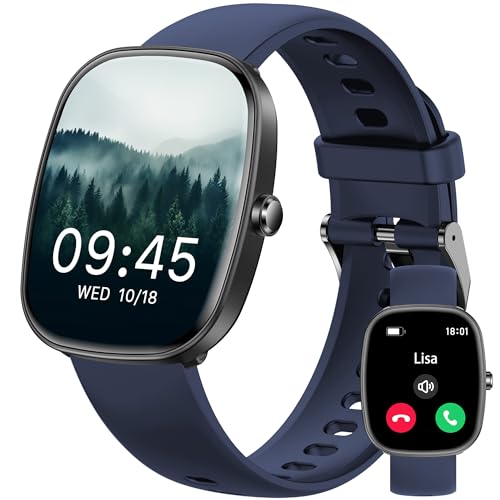 Reloj Inteligente Hombre Mujer con Llamadas Bluetooth, 1.83' Smartwatch con Presión Arterial/Pulsómetro/SpO2/Sueño, Podómetro, 120+ Modos Deportivos, IP68 Impermeable Smart Watch para Android iPhone