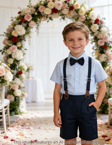 Image of A&J DESIGN Baby Boys Gentleman Suit, 2Pcs Outfit Shirt & Pants