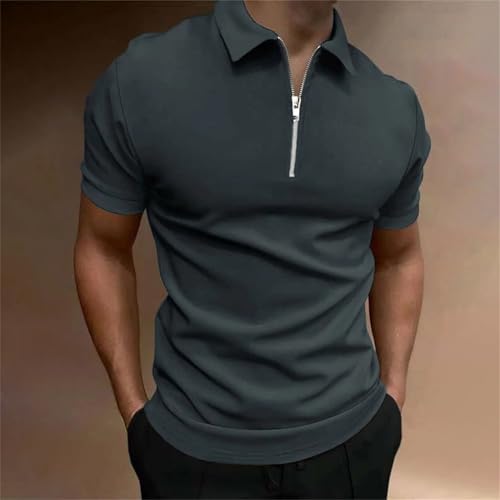 Polo homme manches courtes vêtement travail boutonné haut golf fin respirant - 3