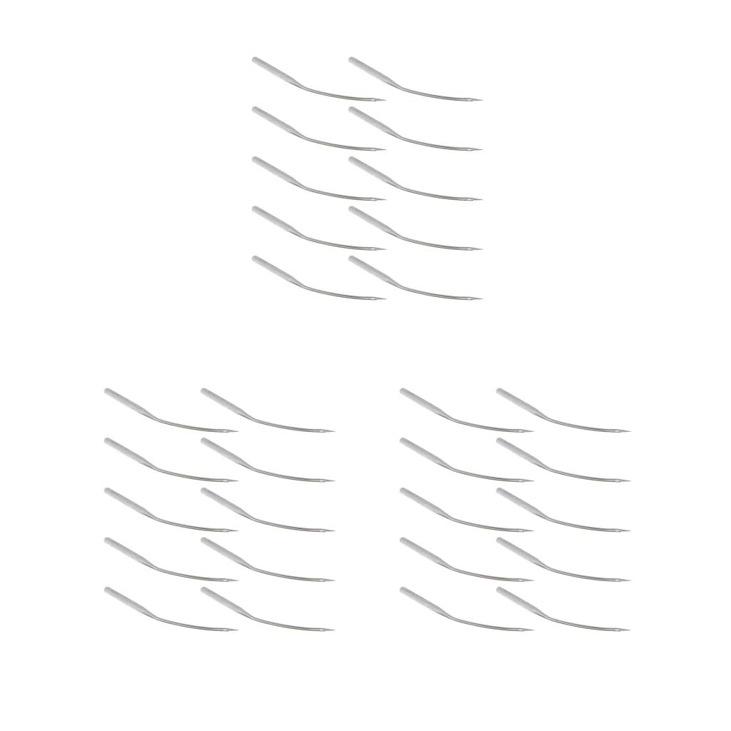 3 Set 10 Pcs Portable Silver Metal Blindstitch Sewing Machine Needles LW*6T