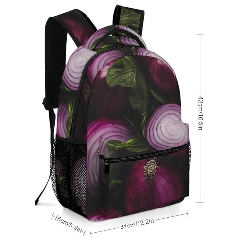 Red Onions Purple Onions Funny Backpack Casual Daypack Lightweight Shoulders Bag for Men Women Cute Print2