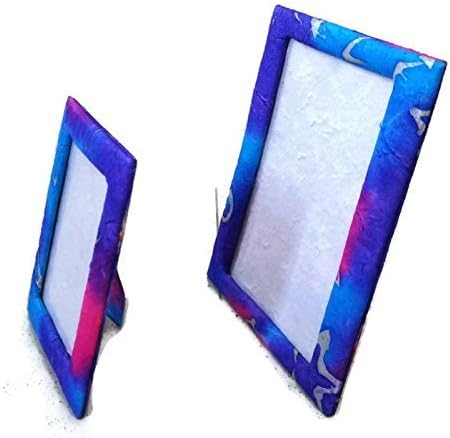 Set of 2 Pcs Ocean Blue Handmade Mulberry Paper Photo Frame