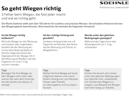 Soehnle Style Sense Compact 300 Personen Digitalwaage mit extragroßer Trittfläche, Waage mit gut lesbarer LCD-Anzeige, Personenwaage im extraflachen Design, Körperwaage aus Sicherheitsglas