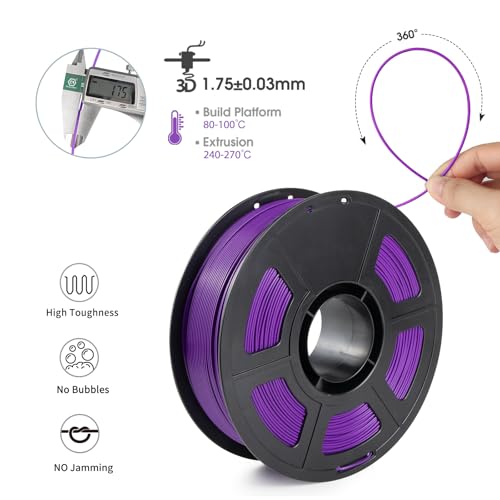 Image of iSANMATE ASA Filament 1.75mm Purple 1KG, UV & Weather Resistant 3D Printer Filament Perfect for Outdoor Functional Parts, Dimensional Accuracy + /- 0.02mm, 1kg Spool (2.2lbs)