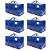 RICHIE Heavy Duty Extra Large Moving Bags with Reinforced Handle and Double Zipper - Waterproof Storage Box with Tag Window - for Christmas Decorations, Moving & Travel, 90L (Blue, 6 Packs)