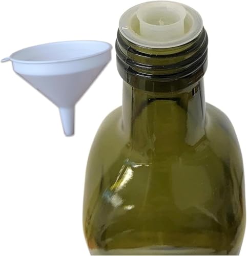 Bottiglie VUOTE Per Olio E Liquore 1000 ml con imbuto travaso - Bottiglie Marasca Quadre Vuote In Vetro Scuro Uvag con Dosatore Olio Salvagoccia e Tappo Ermetico 6pz - Made In Italy